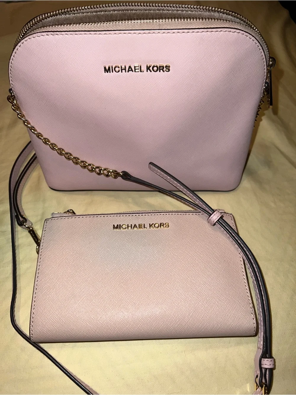 Michael Kors Blush Pink Saffiano Crossbody Bag with Wallet